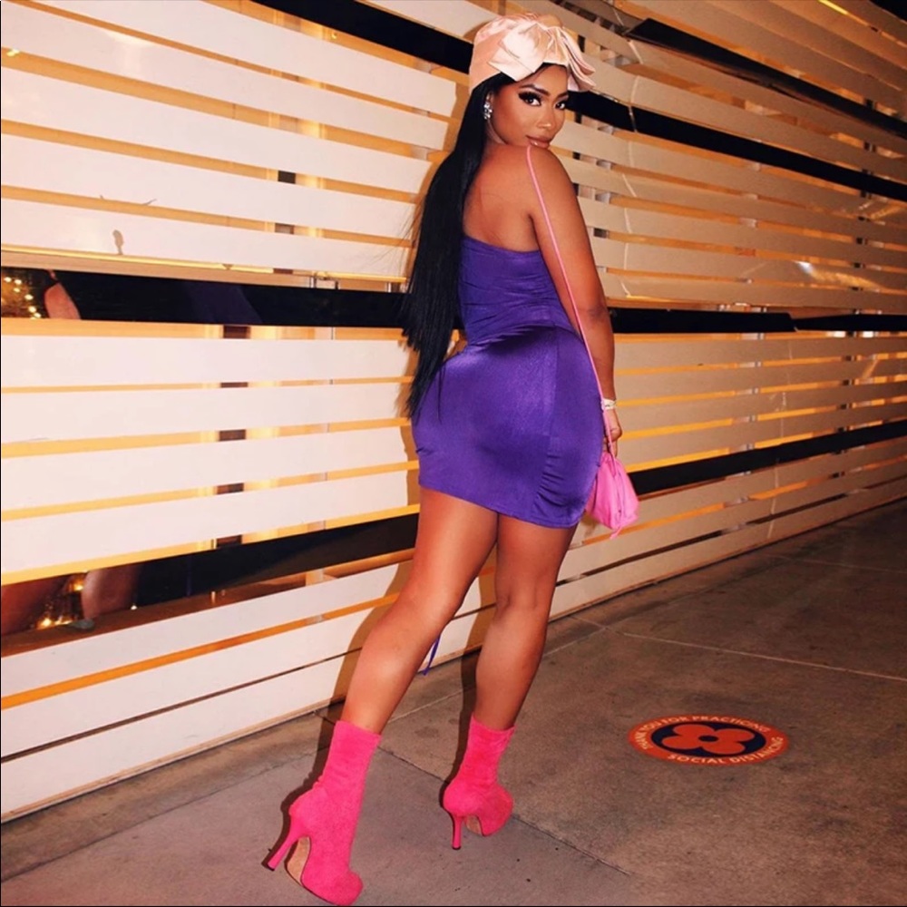 Sexy one sleeve mini dress